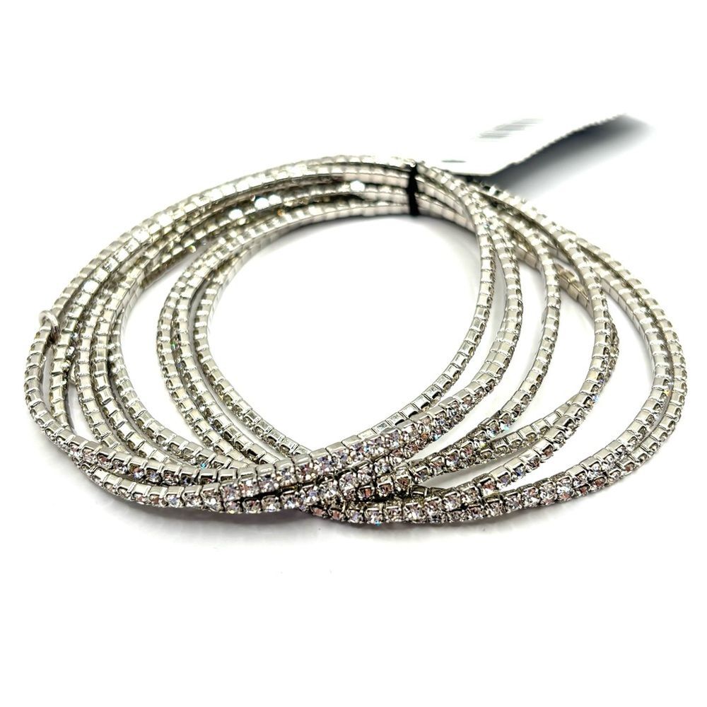 Express Silver Rhinestone Bracelet 8pc Set - Picture 5 of 6